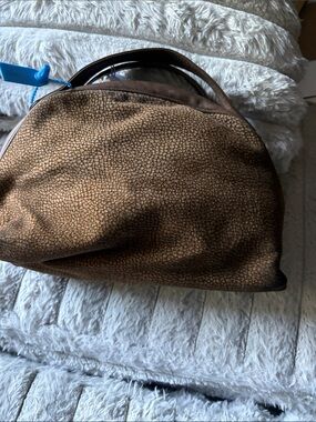 Borbonese Brown Textured Women's Carry Bag